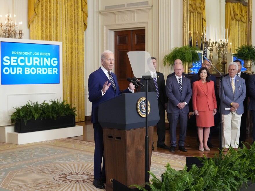 President Joe Biden announces an executive order which will enact immediate and significant restrictions on migrants seeking asylum at the U.S.-Mexico border.