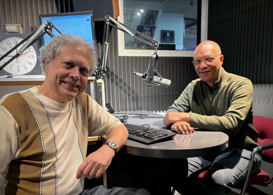 Morning Café host Gene Shillerand pianist and composer Billy Childs.