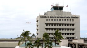 The daniel k inoye airport sign in honolulu