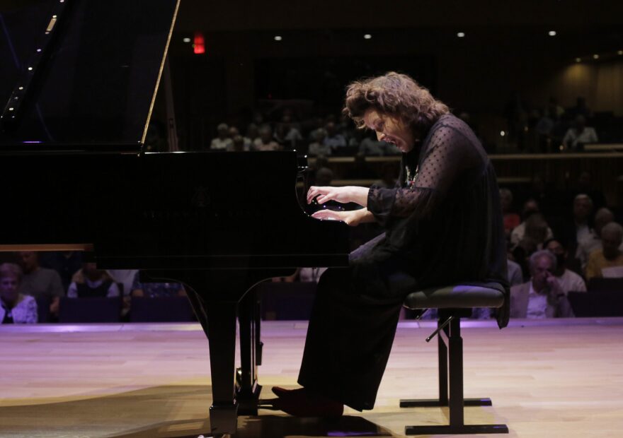 June 5, 2022. Anna Geniushene performs in the Quarterfinal round of the Sixteenth Cliburn International Piano Competition in Van Cliburn Concert Hall at TCU in Fort Worth, Texas. (Photo by Ralph Lauer)                           