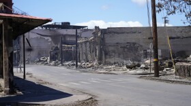 Front Street is seen on Saturday, Aug. 12, 2023, in Lahaina, Hawaii, following a deadly wildfire. (AP Photo/Rick Bowmer)