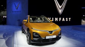 FILE - A Vinfast VF6 is displayed at the AutoMobility LA Auto Show Thursday, Nov. 17, 2022, in Los Angeles.