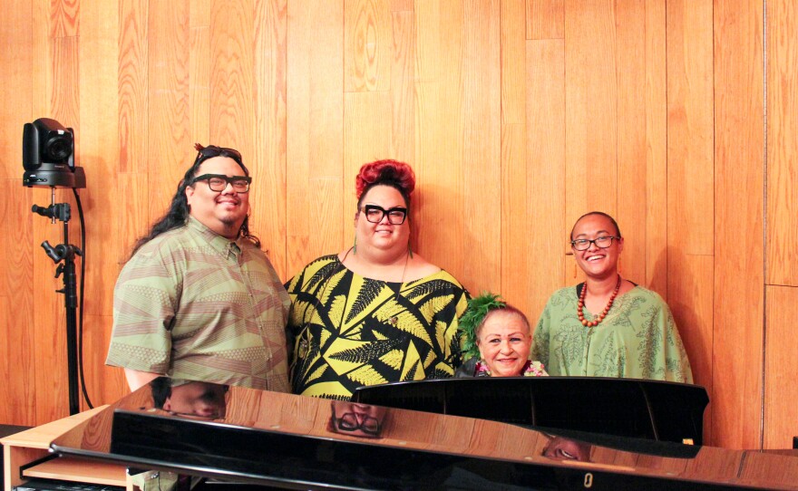 Cousins Lina Robins-Tamure, Heather Kapuaokamakahala Kalua and Jordan ʻĀina Asing come together as the beloved Hawaiian music trio, ʻUheʻuhene.