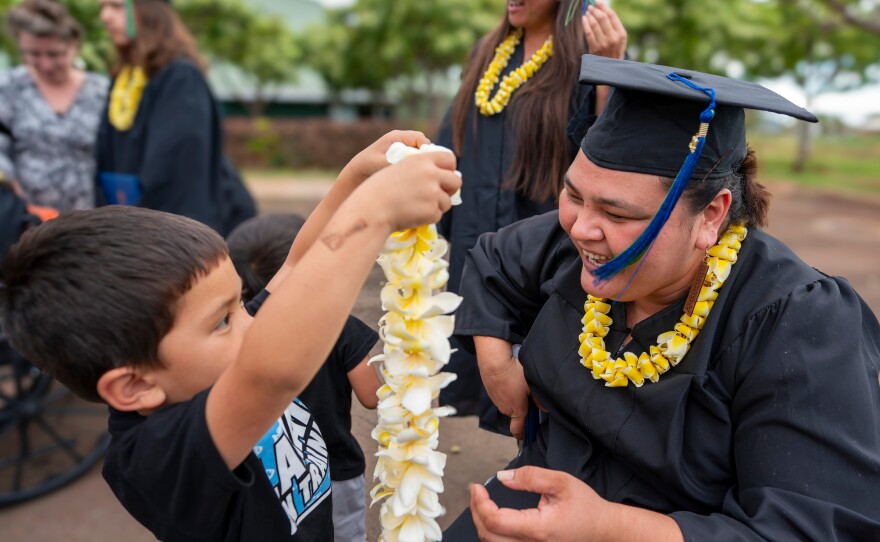 UH graduates on Molokaʻi celebrated commencement on May 10, 2024.