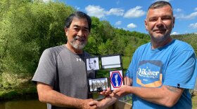 Kevin Kuroda, left, and Sebastian in France