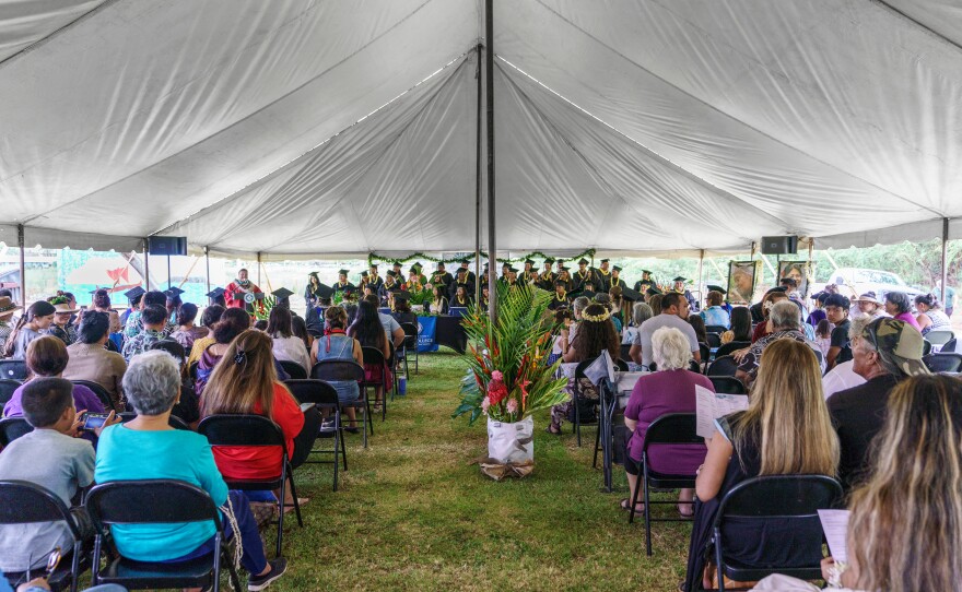 Families watch commencement on May 10, 2024, as UH students graduate with their degrees or certificates.