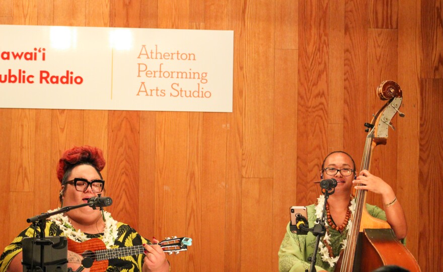 Cousins Lina Robins-Tamure, Heather Kapuaokamakahala Kalua and Jordan ʻĀina Asing come together as the beloved Hawaiian music trio, ʻUheʻuhene.