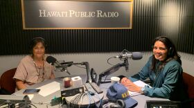 Environmental Protection Agency Region 9 Administrator Martha Guzman, right, with The Conversation host Catherine Cruz at Hawaiʻi Public Radio on May 16, 2024. Guzman is based in San Francisco.