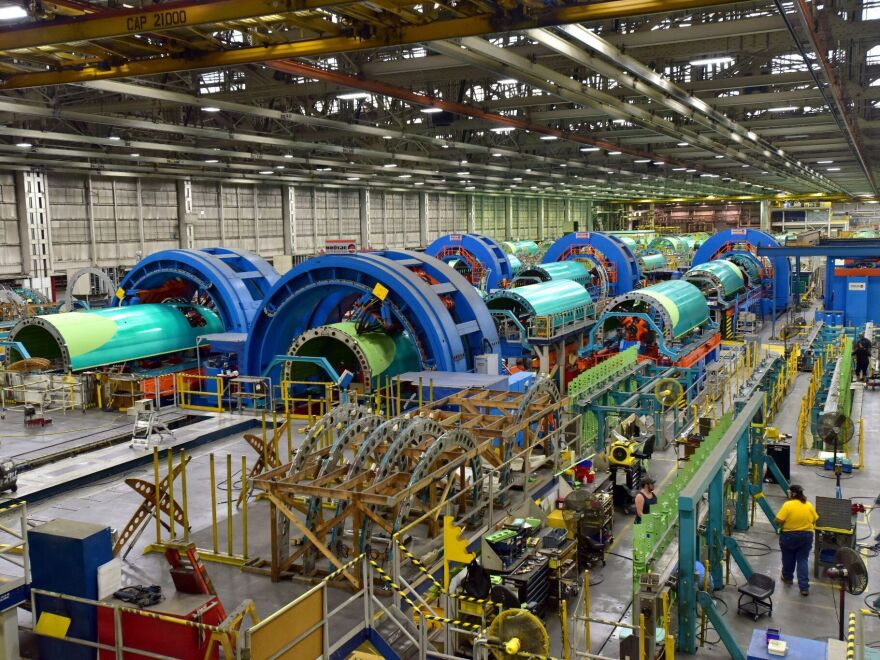 This factory in Wichita has been building the fuselage for the Boeing 737 since the 1960s.