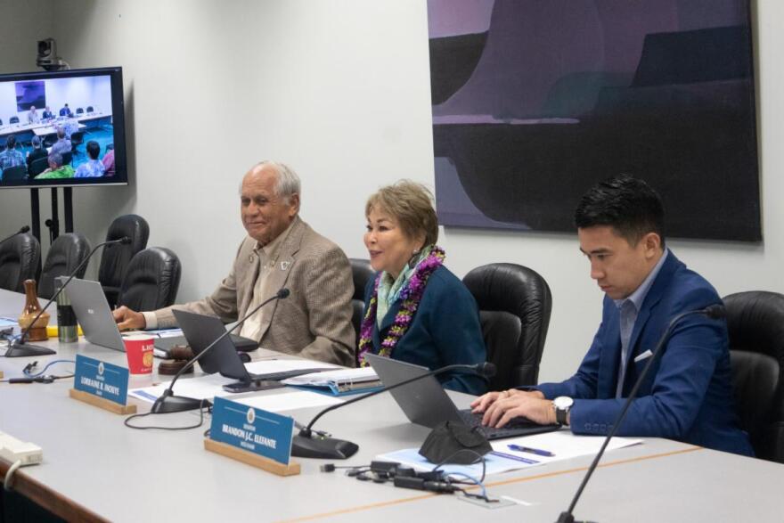 File - Agriculture & Environment Chair, Sen. Mike Gabbard, Water & Land Chair, Sen. Lorraine Inouye, and Vice Chair, Sen. Brandon Elefante Co-hosted an Aquaculture Informational Briefing on Jan. 18, 2024