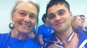 Carla Orellana, left, and her son, Orion Orellana, at the Wounded Warrior Games.