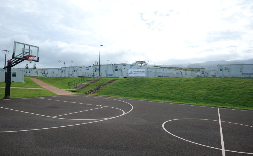 New basketball courts at the temporary King Kamehameha III Elementary campus.