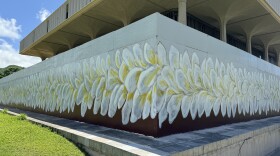 Local artists have created a giant lei mural for the 13th Festival of Pacific Arts and Culture.