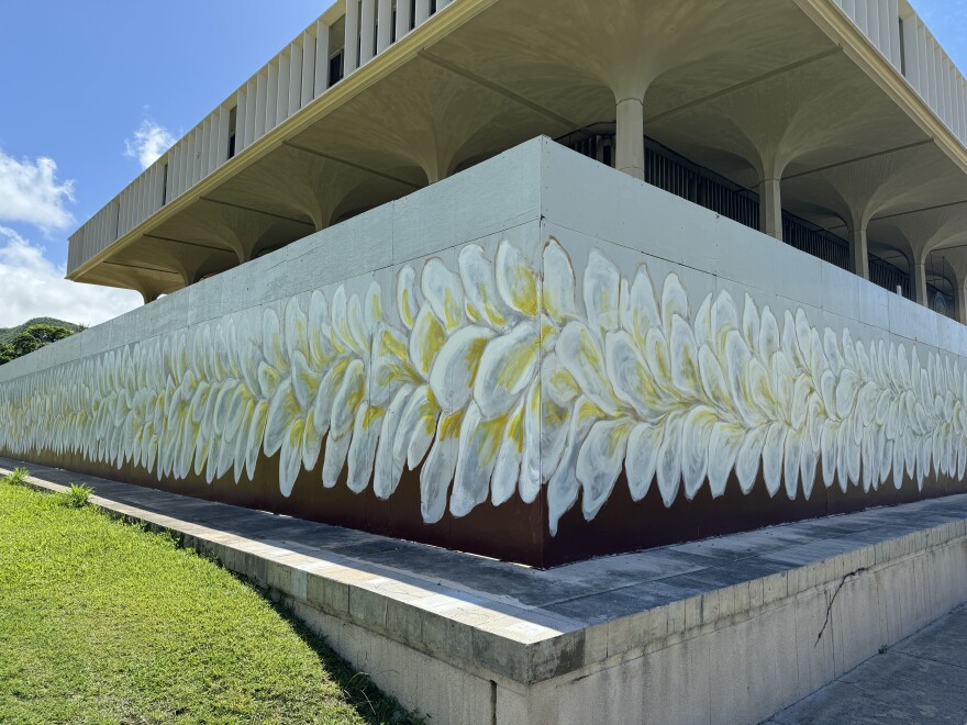 Local artists have created a giant lei mural for the 13th Festival of Pacific Arts and Culture.