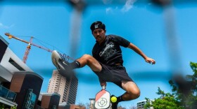 Keven Wong, known affectionately as the “trick shot maestro," is a champion in the local pickleball community.