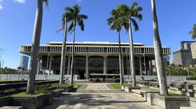 This photo taken on Friday, Jan. 12, 2024, shows the Hawaiʻi State Capitol in Honolulu. (AP Photo/Audrey McAvoy)