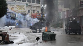 Israeli forces raid a Palestinian town of Tulkarem, West Bank, Tuesday, Nov. 14, 2023. (AP Photo/Bernat Armangue)