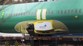 Joshua Dean, who died on Tuesday, had gone public with his concerns about defects and quality-control problems at Spirit AeroSystems, a major supplier of parts for Boeing. Here, a Spirit AeroSystems logo is seen on a 737 fuselage sent to Boeing's factory in Renton, Wash., in January.