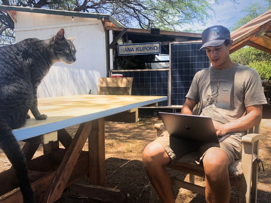 Todd Yamashita on his Molokaʻi farm.