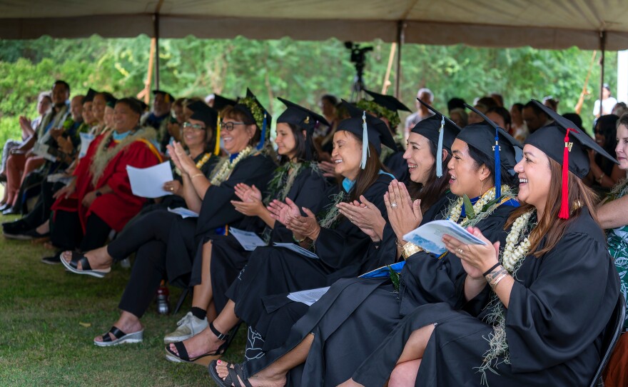 UH students attended graduation, held in-person for the first time on Molokaʻi since 2016.