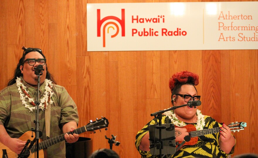 Cousins Lina Robins-Tamure, Heather Kapuaokamakahala Kalua and Jordan ʻĀina Asing come together as the beloved Hawaiian music trio, ʻUheʻuhene.