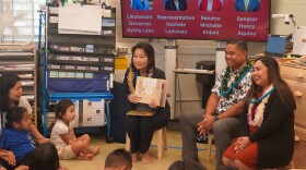 Lt. Gov. Sylvia Luke at Honowai Elementary School on Dec. 19, 2023.