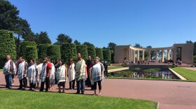 Hālau Hula O Mānoa in 2018 at the Normandy American Cemetery and Memorial in France.