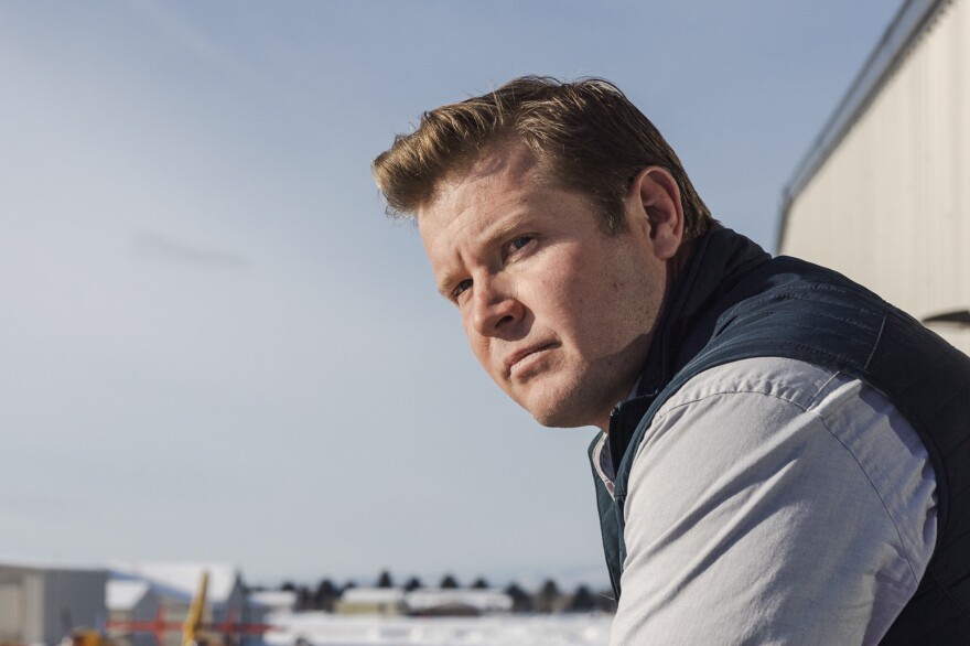 Tim Sheehy, founder and chief executive officer of Bridger Aerospace and a Republican Senate candidate for Montana, at the Bridger hangar in Bozeman, Mont., on Jan. 18, 2024.