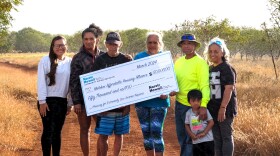 Nāʻiwa kupuna and family members (L-R): Liliana Napoleon (Molokaʻi Affordable Housing Alliance), Lehua Poepoe, Woodrow "Uncle Blue" Poepoe, Barbara Poepoe, Kirk Kiaha, Sr., Ada Kiaha, Zion Kaʻapuni.