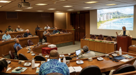 File - Blue Planet Alliance founder Henk Rogers addresses fellows at the inaugural Blue Planet Alliance Fellowship program. This year, a similar seminar will take place from May 5-10.