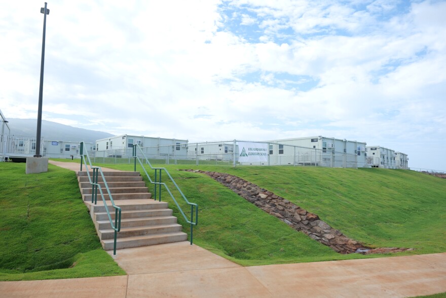 The King Kamehameha III campus is constructed of modular buildings located at the new Pulelehua development near Kapalua Airport.